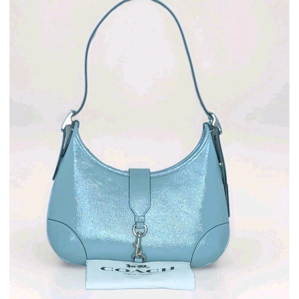 NWT Coach Hamptons Hobo Bag Light Blue Patent Leather 2005 Re-Edition CAN33
